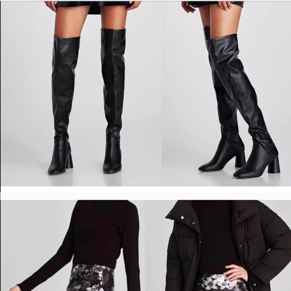 Zara | Shoes | Zara Faux Leather Thigh 